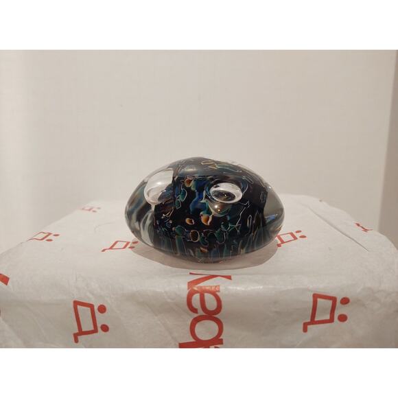Glass Art Paperweight - Purplish Blue Center